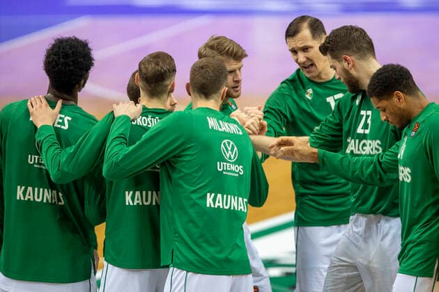Basketball, EuroLeague, Zalgiris Kaunas - Olympiakos Piräus 2021-01-22 Kaunas Lithuania. Basketball team Zalgiris Kaunas plays vs Olympiacos Piraeus from Greece Euroleague game at Zalgiris arena in Kaunas on Friday 22 of January 2021. Kaunas Lithuania  Copyright: xKarolisxKavolelisx euroleague basketball