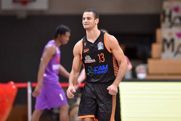 Jubel, Freude bei Jean Salumu (Rasta Vechta) , Basketball, Bundesliga, BBL, BG Goettingen - SC Rasta Vechta, 22.01.2021, BG Goettingen - SC Rasta Vechta, Basketball, Bundesliga, GER, BBL, 22.01.2021 Goettingen Copyright: xSippel xEibner-Pressefotox EP_rsl