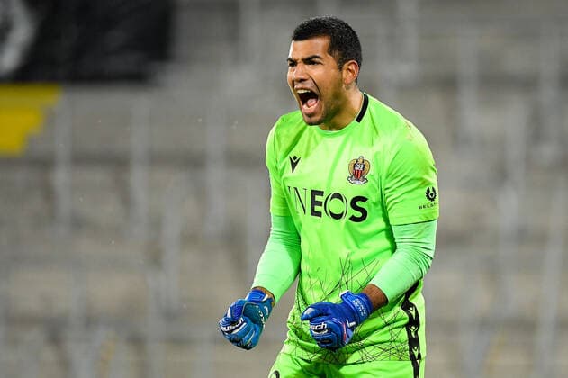 40 WALTER BENITEZ (NICE) - JOIE - COLERE FOOTBALL : Lens vs Nice - Ligue 1 Uber Eats - 23 01 2021 FEP Panoramic 