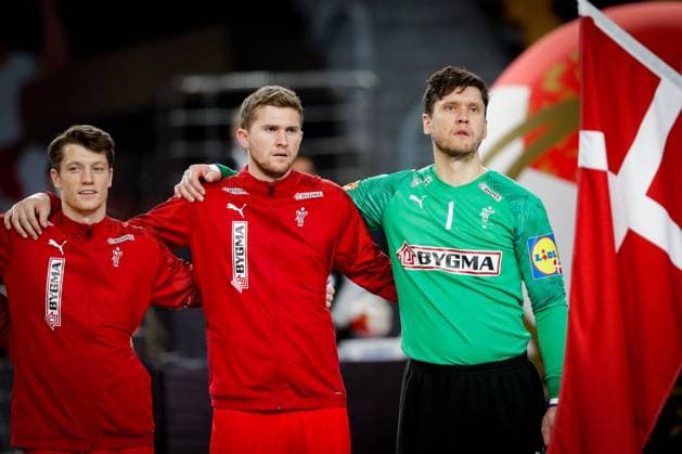 Team Denmark during the IHF World Championship, WM, Weltmeisterschaft 2021 Egypt, Main Round, Japan vs Denmark, Cairo Stadium Hall 1, Cairo, Egypt, 23.01.2021, Copyright: xJozoxCabrajax xkolektiffx 