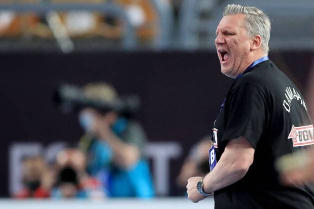 PXL_Japan v Denmark - IHF Men s World Championships Handball 2021 CAIRO, EGYPT - JANUARY 23: Head coach of Denmark Nikolaj Jacobsen during the 27th IHF Men s World Championship, WM, Weltmeisterschaft Group II match between Japan and Denmark at Cairo Stadium Sports Hall on January 23, 2021 in Cairo, Egypt. SlavkoxMidzor PIXSELL