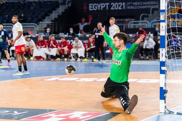 210123 Goalkeeper Niklas Landin Jacobsen during the 2021 IHF World Handball Championship match between Japan and Denmark on January 23, 2021 in Cairo. Photo: Mathias Bergeld BILDBYRAN COP 200 MB0105 handball handboll handball japan danmark denmark bbeng vm handball-vm handbolls-vm ihf handball World Championship, WM, Weltmeisterschaft world handball championship 2021 world championship 2021 Copyright: MATHIASxBERGELD BB210123MB074