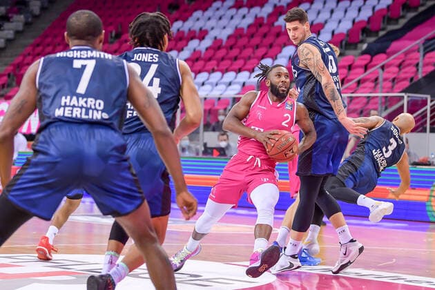 easyCredit BBL, Telekom Baskets Bonn vs. HAKRO Merlins Crailsheim, 24.01.2021 Xavier Pollard (Telekom Baskets Bonn 2), easyCredit BBL, Telekom Baskets Bonn vs. HAKRO Merlins Crailsheim am 24.01.2021 im Telekom Dome Bonn, Bonn (Nordrhein-Westfalen) Copyright: xBEAUTIFULxSPORTS Mueller-Laschetx