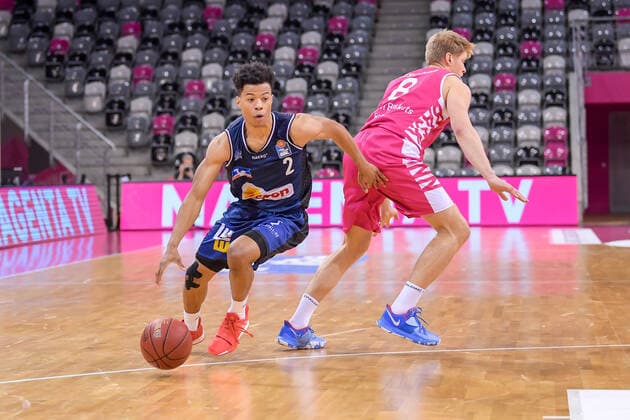 easyCredit BBL, Telekom Baskets Bonn vs. HAKRO Merlins Crailsheim, 24.01.2021 Trae Bell-Haynes (HAKRO Merlins Crailsheim 2), easyCredit BBL, Telekom Baskets Bonn vs. HAKRO Merlins Crailsheim am 24.01.2021 im Telekom Dome Bonn, Bonn (Nordrhein-Westfalen) Copyright: xBEAUTIFULxSPORTS Mueller-Laschetx