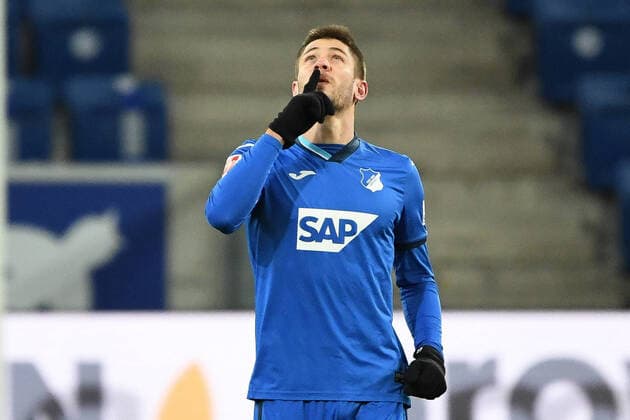 24.01.2021, xmeix, 1.Fussball Bundesliga, TSG 1899 Hoffenheim - 1.FC Koeln, emspor. v.l.n.r, Jubel zum 1:0 für Hoffenheim durch Andrej Kramaric (TSG 1899 Hoffenheim) durch Elfmeter (DFL DFB REGULATIONS PROHIBIT ANY USE OF PHOTOGRAPHS as IMAGE SEQUENCES and or QUASI-VIDEO) Sinsheim *** 24 01 2021, xmeix, 1 Fussball Bundesliga, TSG 1899 Hoffenheim 1 FC Koeln, emspor v l n r, cheer to 1 0 for Hoffenheim by Andrej Kramaric TSG 1899 Hoffenheim by penalty DFL DFB REGULATIONS PROHIBIT ANY USE OF PHOTOGRAPHS as IMAGE SEQUENCES and or QUASI VIDEO Sinsheim prio:1