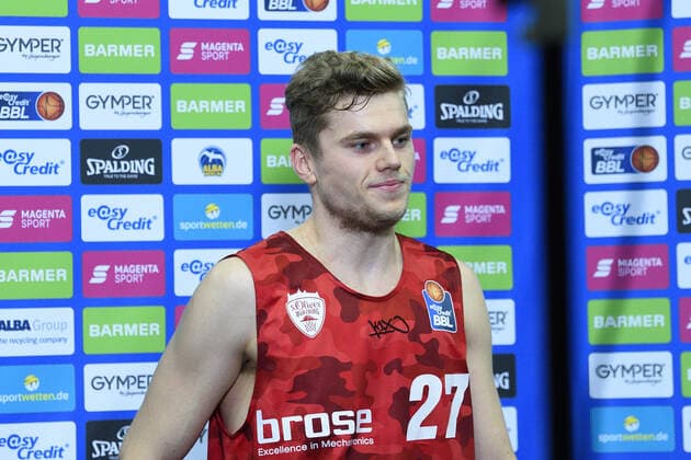Jonas Weitzel - Wuerzburg - Interview, BBL, Alba Berlin vs s.Oliver Wuerzburg, in der Mercedes Benz Arena, 24.01.21, GER, Berlin, 24.01.21, BBL, Alba vs s.Oliver Wuerzburg Berlin Copyright: xUwexKoch xEibner-Pressefotox EP_ukh