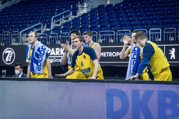 Basketball Berlin 27.01.2021 Saison 2020 2021 Euroleague Regualar Season Alba Berlin vs ZSKA Moskau Jubel Alba