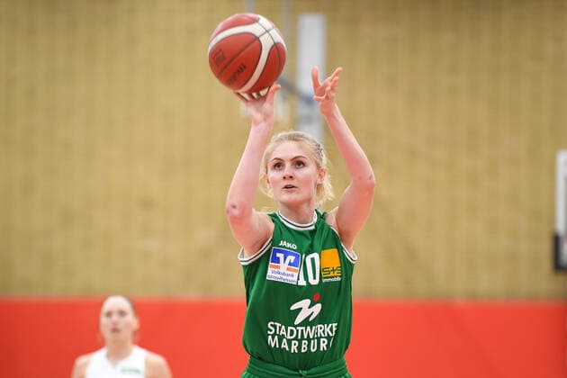 Basketball Damen 1. Bundesliga 11. Spieltag Herner TC - BC Pharmaserv Marburg am 27.01.2021 in der H2K Arena in Herne Hanna Marie Crymble ( Marburg )