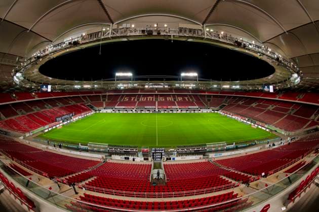 Vor Spielbeginn: leeres Stadion Übersicht von der Tribüne VfB Stuttgart vs 1. FSV Mainz 05 29.01.2021 DFL DFB REGULATIONS PROHIBIT ANY USE OF PHOTOGRAPHS AS IMAGE SEQUENCES AND OR QUASI-VIDEO VfB Stuttgart vs 1. FSV Mainz 05