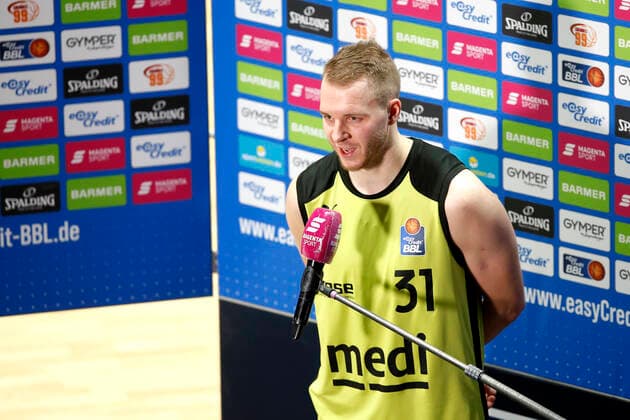 30.01.2021, easyCredit Basketball Bundesliga, BBL, Saison 2020 2021, Herren, Chemnitz Niners - Medi Bayreuth Osvaldas Olisevicius, Medi Bayreuth Chemnitz Messe Chemnitz Sachsen Germany