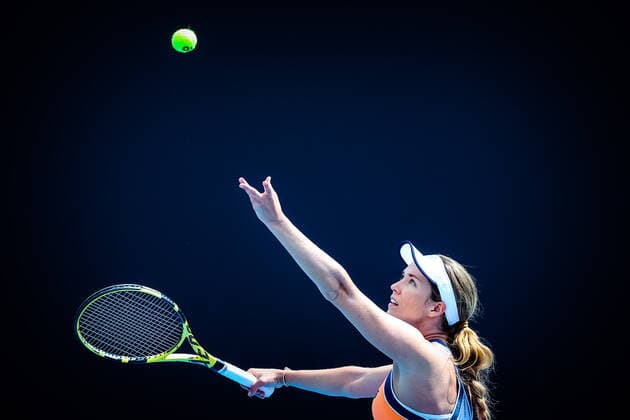 Sport Bilder des Tages American Danielle Collins WTA, Tennis Damen 13) in action against Belgian Ysaline Bonaventure (WTA 123) during the Yarra Valley Classic tournament, a Summer Series tournament, Sunday 31 January 2021 in Melbourne Park, Melbourne, Australia. PATRICKxHAMILTON  x2633972x