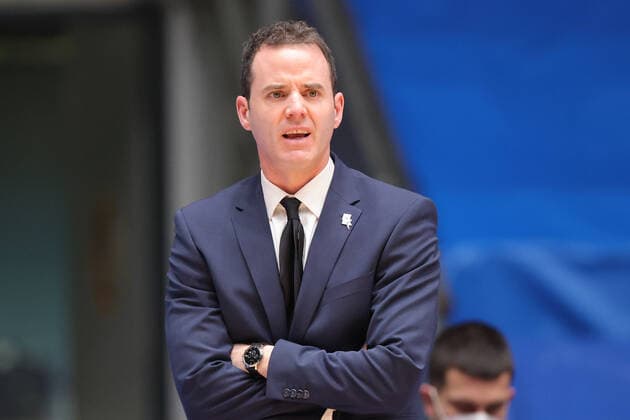 Fraport Skyliners - Telekom Baskets Bonn, easyCredit BBL Headcoach William Voigt (Bonn). Basketball-Spiel der easyCredit BBL zwischen den Fraport Skyliners und Telekom Baskets Bonn am 31. Januar 2021 in der Fraport-Arena in Frankfurt am Main., Frankfurt am Main Hessen Deutschland Fraport-Arena