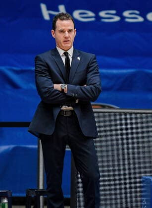 31.01.2021, xpsx, Basketball easyCredit BBL, Fraport Skyliners - Telekom Baskets Bonn v.l. Trainer Headcoach William Voigt (Telekom Baskets Bonn) emspor Frankfurt am Main