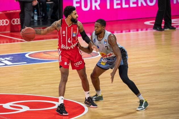 D. Seeley 4 (FC Bayern), Haywood Highsmith 7 (Crailsheim Merlins), FC Bayern Basketball vs. Crailsheim Merlins, BBL, 31.01.2021 Muenchen Bayern Deutschland