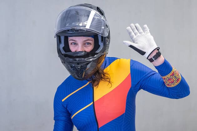 31.01.2021, Olympia Eiskanal, Innsbruck, AUT, BMW IBSF Weltcup Bob, Igls, Damen Zweierbob, 2. Lauf, im Bild Andreea Grecu (ROU) Andreea Grecu of Romania reacts after the 2nd run of women doubles Bobsleigh competition of BMW IBSF World Cup at the Olympia Eiskanal in Innsbruck, Austria on 2021 01 31.