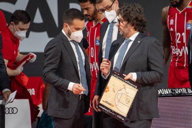 Head Coach Andrea Trinchieri (FC Bayern) Strategietafel, FC Bayern Basketball vs. Crailsheim Merlins, BBL, 31.01.2021 Muenchen Bayern Deutschland