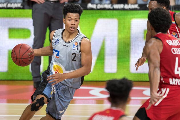 Basketball, BBL, 20210131, FC Bayern München - Merlins Crailsheim Im Bild Trae BELL-HAYNES (Merlins Crailsheim, 2). München Audi Dome Bayern Deutschland Copyright: Passion2Press MarkusxFischerx