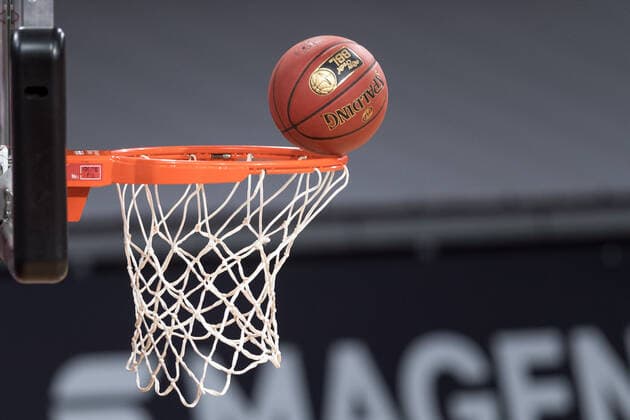 Basketball, BBL, 20210131, FC Bayern München - Merlins Crailsheim Im Bild Basketball Ring Korb Symbolbild easy-Credit BBL Spalding. München Audi Dome Bayern Deutschland Copyright: Passion2Press MarkusxFischerx