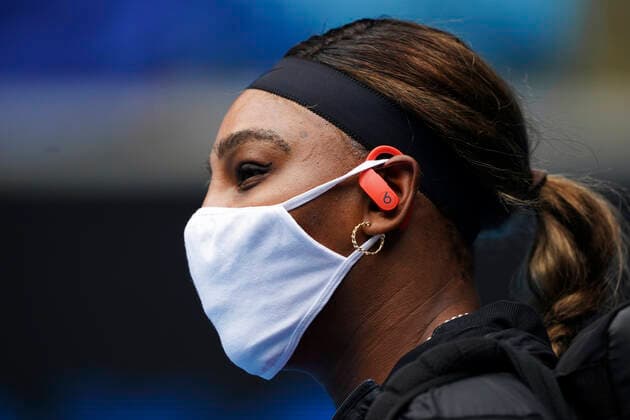 TENNIS WTA, Tennis Damen YARRA VALLEY CLASSIC, Serena Williams of the United States of America wears a face mask ahead of the Round 2 Yarra Valley Classic - WTA 500 match against Daria Gavrilova of Australia at Melbourne Park in Melbourne, Monday, February 1, 2021. ( NO ARCHIVING, EDITORIAL USE ONLY, NO USE IN BOOKS WITHOUT CONSENT MELBOURNE VIC AUSTRALIA  Copyright: xDAVExHUNTx 20210201001517508612