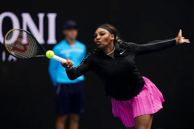 Sport Bilder des Tages TENNIS WTA, Tennis Damen YARRA VALLEY CLASSIC, Serena Williams of the United States of America in action during the Round 2 Yarra Valley Classic - WTA 500 match against Daria Gavrilova of Australia at Melbourne Park in Melbourne, Monday, February 1, 2021. ( NO ARCHIVING, EDITORIAL USE ONLY, NO USE IN BOOKS WITHOUT CONSENT MELBOURNE VIC AUSTRALIA  Copyright: xDAVExHUNTx 20210201001517509302