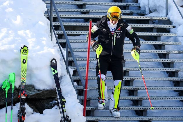 ALPINE SKIING - FIS WC Chamonix CHAMONIX,FRANCE,31.JAN.21 - ALPINE SKIING - FIS World Cup, slalom, men. Image shows Sebastian Holzmann (GER). GEPAxpictures xMaticxKlansek