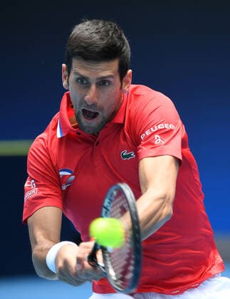 TENNIS ATP, Tennis Herren CUP, Novak Djokovic of Serbia is seen during Round 1 of the ATP Cup against Denis Shapovalov of Canada at Melbourne Park in Melbourne, Tuesday, February 2, 2021. ( NO ARCHIVING, EDITORIAL USE ONLY, NO USE IN BOOKS WITHOUT CONSENT MELBOURNE VIC AUSTRALIA  Copyright: xDAVExHUNTx 20210202001517704526