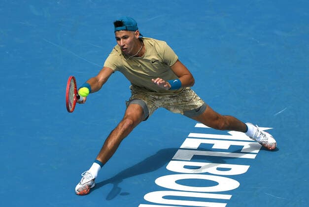 TENNIS MURRAY RIVER OPEN, Alexei Popyrin of Australia is seen during his match during the Round 1 Murray River Open - ATP, Tennis Herren 250 match against Borna Gojo of Croatia at Melbourne Park in Melbourne, Saturday, August 22, 2020. ( NO ARCHIVING, EDITORIAL USE ONLY, NO USE IN BOOKS WITHOUT CONSENT MELBOURNE VIC AUSTRALIA  Copyright: xDAVExHUNTx 20210202001517720341