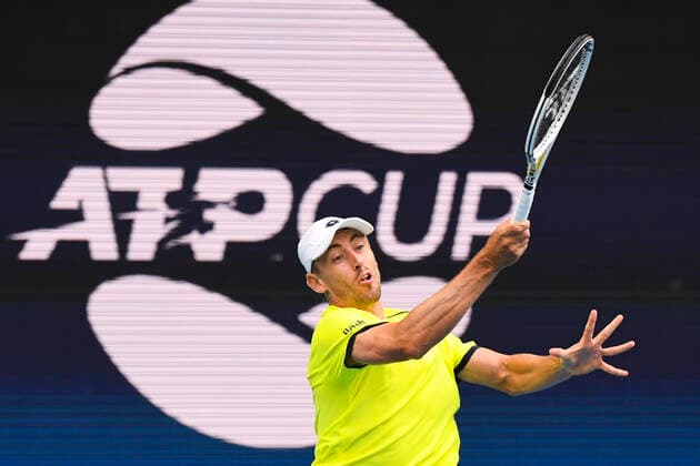 TENNIS ATP, Tennis Herren CUP, John Millman of Australia in action during Round 1 of the ATP Cup against Pablo Carreno Busta of Spain at Melbourne Park in Melbourne, Tuesday, February 2, 2021. ( NO ARCHIVING, EDITORIAL USE ONLY, NO USE IN BOOKS WITHOUT CONSENT MELBOURNE VIC AUSTRALIA  Copyright: xDAVExHUNTx 20210202001517728403