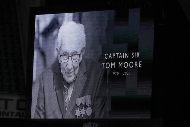 Sport Bilder des Tages 2nd February 2021; The Den, Bermondsey, London, England; English Championship Football, Millwall Football Club versus Norwich City; Tributes Captain Sir Tom Moore who passed away today at the age of 100  ActionPlus12264304 JohnxPatrickxFletcher