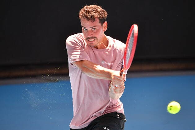 TENNIS MURRAY RIVER OPEN, Alex Bolt of Australia in action during the Murray River Open - ATP, Tennis Herren 250 match against Mackenzie McDonald of the USA at Melbourne Park in Melbourne, Wednesday, February 3, 2021. ( NO ARCHIVING, EDITORIAL USE ONLY, NO USE IN BOOKS WITHOUT CONSENT MELBOURNE VIC AUSTRALIA  Copyright: xJAMESxROSSx 20210203001517928432