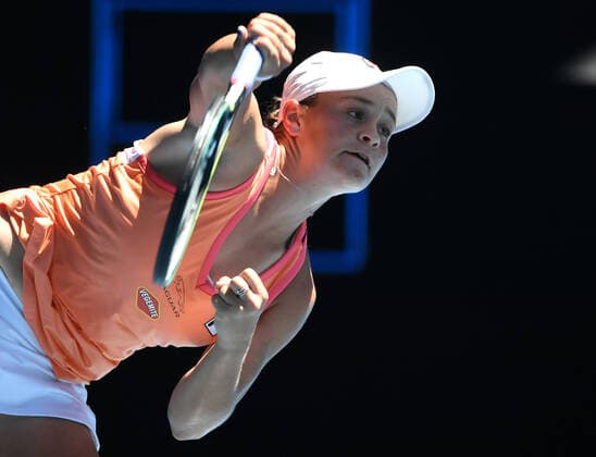 TENNIS YARRA VALLEY CLASSIC, Ashleigh Barty of Australia in action during the Round 3 Yarra Valley Classic - WTA, Tennis Damen 500 match against Marie Bouzkova of the Czech Republic at Melbourne Park in Melbourne, Wednesday, February 3, 2021. ( NO ARCHIVING, EDITORIAL USE ONLY, NO USE IN BOOKS WITHOUT CONSENT MELBOURNE VIC AUSTRALIA  Copyright: xDAVExHUNTx 20210203001517936734