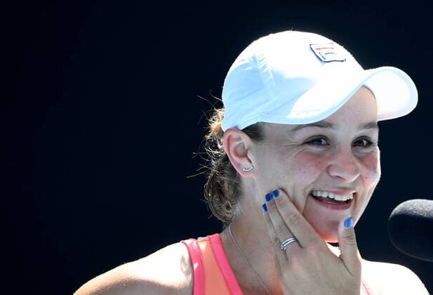TENNIS YARRA VALLEY CLASSIC, Ashleigh Barty of Australia is seen reacting after her Round 3 Yarra Valley Classic - WTA, Tennis Damen 500 match against Marie Bouzkova of the Czech Republic at Melbourne Park in Melbourne, Wednesday, February 3, 2021. ( NO ARCHIVING, EDITORIAL USE ONLY, NO USE IN BOOKS WITHOUT CONSENT MELBOURNE VIC AUSTRALIA  Copyright: xDAVExHUNTx 20210203001517947852