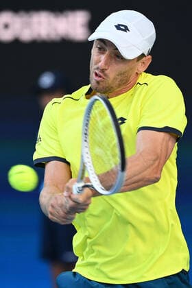 TENNIS ATP, Tennis Herren CUP, John Millman of Australia in action during the ATP Cup against michail Pervolarakis of Greece at Melbourne Park in Melbourne, Wednesday, February 3, 2021. ( NO ARCHIVING, EDITORIAL USE ONLY, NO USE IN BOOKS WITHOUT CONSENT MELBOURNE VIC AUSTRALIA  Copyright: xDEANxLEWINSx 20210203001517972014