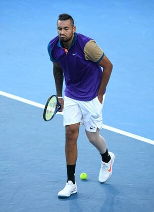 TENNIS MURRAY RIVER OPEN, Nick Kyrgios of Australia leaves the court, refusing to play following a time violation during the Round 2 Murray River Open - ATP, Tennis Herren 250 match against Harry Bourchier of Australia at Melbourne Park in Melbourne, Wednesday, February 2, 2021. ( NO ARCHIVING, EDITORIAL USE ONLY, NO USE IN BOOKS WITHOUT CONSENT MELBOURNE VIC AUSTRALIA  Copyright: xDAVExHUNTx 20210203001517983101