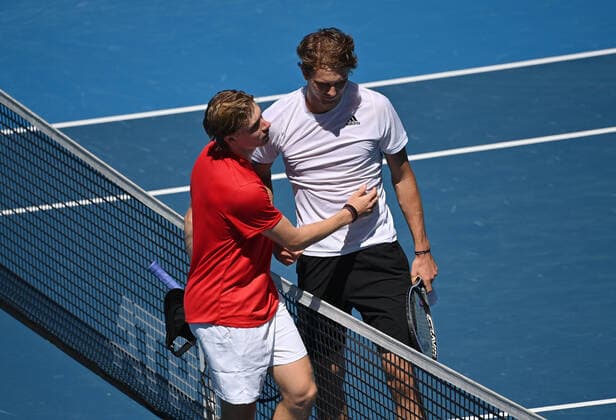 Australian Open 2021 ATP, Tennis Herren Cup Germany Canada Alexander Zverev , Germany and Denis Shapovalov , Canada