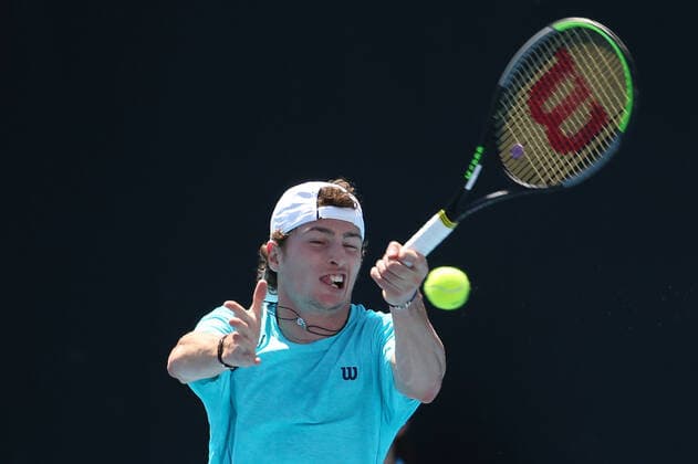 Ugo Humbert, FRA, during 2021 Melbourne Summer Series ATP, Tennis Herren Cup (AO pre-tournaments) in Melbourne, 03 02 2021; -