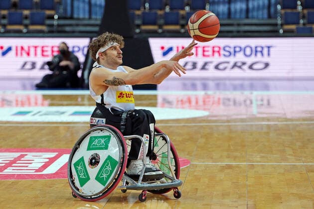 03.02.2021, xovx, Rollstuhlbasketball, 1. Bundesliga, RSV Lahn-Dill - Rhine River Rhinos Wiesbaden Christopher Huber (RSV Lahn-Dill), Freisteller Wetzlar Rittal-Arena Hessen Deutschland (DE)