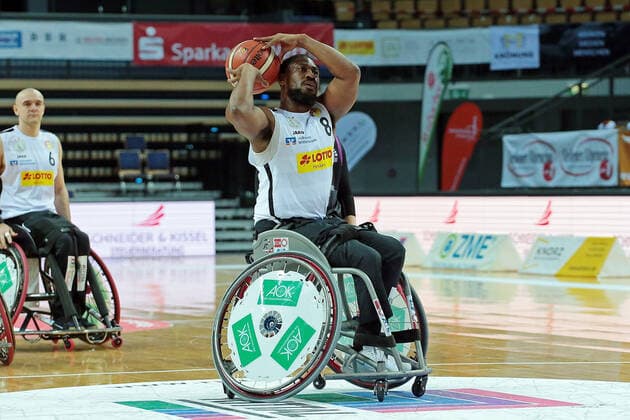 03.02.2021, xovx, Rollstuhlbasketball, 1. Bundesliga, RSV Lahn-Dill - Rhine River Rhinos Wiesbaden Brian Bell (RSV Lahn-Dill), Freisteller Wetzlar Rittal-Arena Hessen Deutschland (DE)