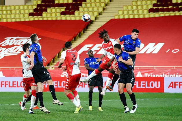 Axel Disasi (AS Monaco) - Flavius Daniluc (OGC Nice) FOOTBALL : AS Monaco vs OGC Nice - Ligue 1 Uber Eats - Monaco - 03 02 2021 NorbertScanella PanoramiC 
