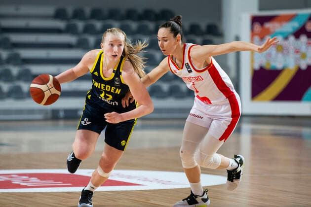 Basketball, Damen EM-Qualifikation, Schweden - Montenegro 210204 Matilda Ekh of Sweden during the FIBA Women s EURO Qualifier, EM, Europameisterschaft basketball match between Montenegro and Sweden on February 4, 2021 in Podgorica. Photo: Nikola Krstic BILDBYRAN COP 307 XX0012 basket basketball fiba women s eurobasket qualifier montenegro - sweden bbeng sverige montenegro Copyright: NIKOLAxKRSTIC BB210204BB444