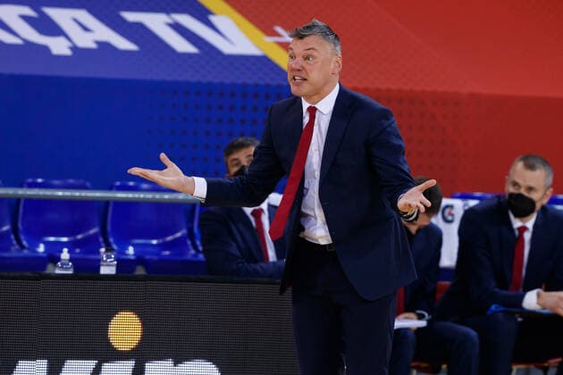February 4, 2021, Barcelona, Spain: Sarunas Jasikevicius of FC Barcelona, Barca during the Turkish Airlines EuroLeague match between FC Barcelona and Anadolu Efes Istanbul at Palau Blaugrana in Barcelona, Spain. Barcelona Spain - ZUMAd159 20210204_zia_d159_099 Copyright: xDavidxRamirezx