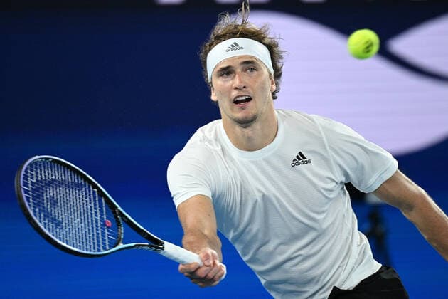 TENNIS ATP, Tennis Herren CUP, Alexander Zverev of Germany in action during the ATP Cup against Novak Djokovic of Serbia at Melbourne Park in Melbourne, Friday, February 5, 2021. ( NO ARCHIVING, EDITORIAL USE ONLY, NO USE IN BOOKS WITHOUT CONSENT MELBOURNE VIC AUSTRALIA  Copyright: xDEANxLEWINSx 20210205001518421540
