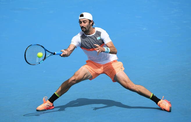 TENNIS GREAT OCEAN ROAD OPEN, Jordan Thompson of Australia returns during the Round 3 Great Ocean Road Open - ATP, Tennis Herren 250 match against Mario Vilella Martinez of Spain at Melbourne Park in Melbourne, Friday, February 5, 2021. ( NO ARCHIVING, EDITORIAL USE ONLY, NO USE IN BOOKS WITHOUT CONSENT MELBOURNE VIC AUSTRALIA  Copyright: xDAVExHUNTx 20210205001518421838