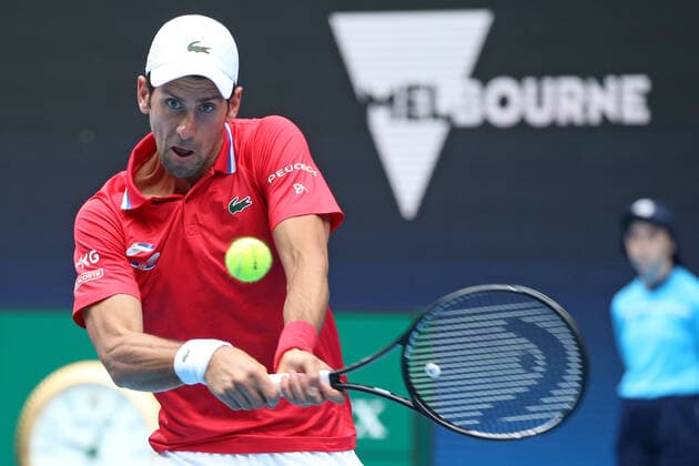 Novak Djokovic, SRB, during 2021 Melbourne Summer Series ATP, Tennis Herren Cup (AO pre-tournaments) in Melbourne, 05 02 2021; -