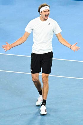 TENNIS ATP, Tennis Herren CUP, Alexander Zverev of Germany and Jan-Lennard Struff of Germany (not pictured) celebrate after winning their ATP Cup doubles match against Nikola Cacic of Serbia and Novak Djokovic of Serbia at Melbourne Park in Melbourne, Friday, February 5, 2021. ( NO ARCHIVING, EDITORIAL USE ONLY, NO USE IN BOOKS WITHOUT CONSENT MELBOURNE VIC AUSTRALIA  Copyright: xDEANxLEWINSx 20210205001518446531