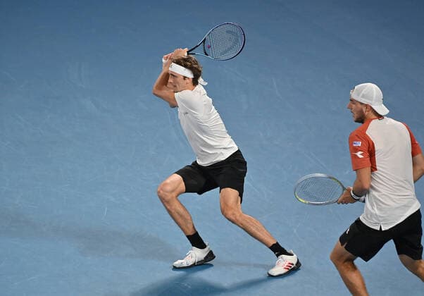 Australian Open 2021 ATP, Tennis Herren Cup Melbourne German Team beats Serbia to qualify for the Semifinal against Russia Jan Lennard Struff, Alexander Zverev , Kevin Krawietz ,Andreas Mies and Team Captain Mischa Zverev Jan-Lennard Struff and Alexander Zverev winning the deciding Doubles
