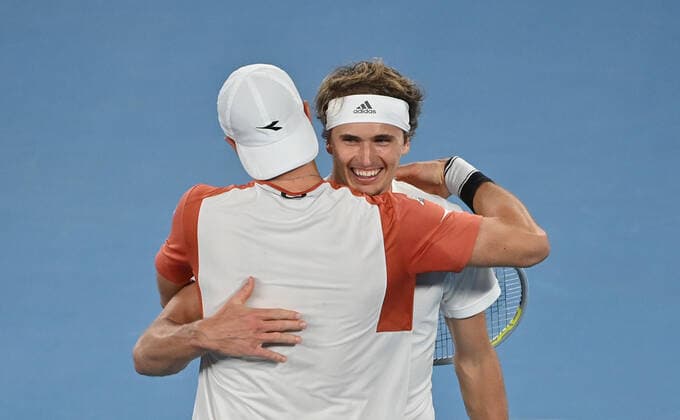 Australian Open 2021 ATP, Tennis Herren Cup Melbourne German Team beats Serbia to qualify for the Semifinal against Russia Jan Lennard Struff, Alexander Zverev , Kevin Krawietz ,Andreas Mies and Team Captain Mischa Zverev Jan-Lennard Struff and Alexander Zverev winning the deciding Doubles