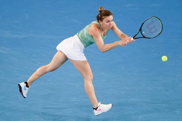 February 5, 2021, Melbourne, Australia: 1st seed SIMONA HALEP of Romania in action against 9th seed E. Alexandrova of the Russian Federation in their quarter-final match of the Gippsland Trophy tournament on Margaret Court Arena, in Melbourne, Australia. Halep won 6:2, 6:4. Melbourne Australia - ZUMAc04_ 20210205_zaf_c04_012 Copyright: xSydneyxLowx