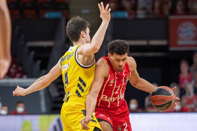 Jonas Mattisseck 9 (Alba Berlin), Wade Baldwin 2 (FC Bayern), FC Bayern Basketball vs. Alba Berlin, EuroLeague, 05.02.2021 Muenchen Bayern Deutschland