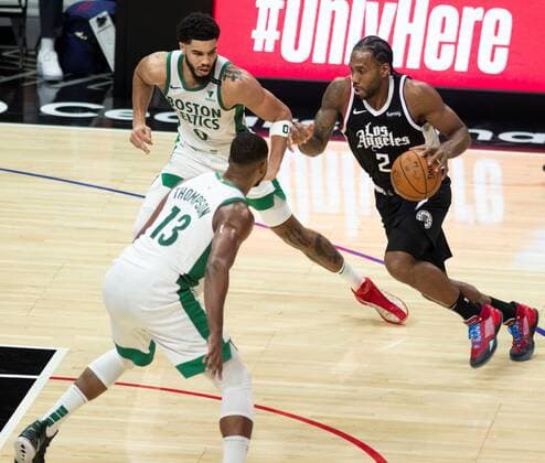 The Bolton Celtics beat the LA Clippers 119-115 during a game at the Staples Center in Los Angeles, California, USA, 05 February 2021. EFE Phillip Kim LA Clippers - Boston Celtics !ACHTUNG: NUR REDAKTIONELLE NUTZUNG!  Copyright: xPhillipxKimx AME3621 20210206-637481912143601968